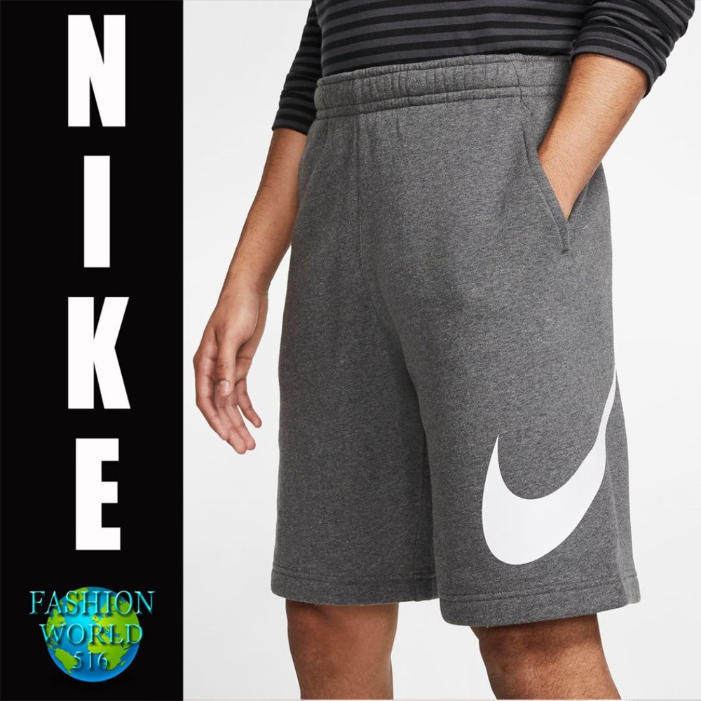Nike Sportswear Men's Club Graphic Fleece Shorts BV2721-071 Grey NWT